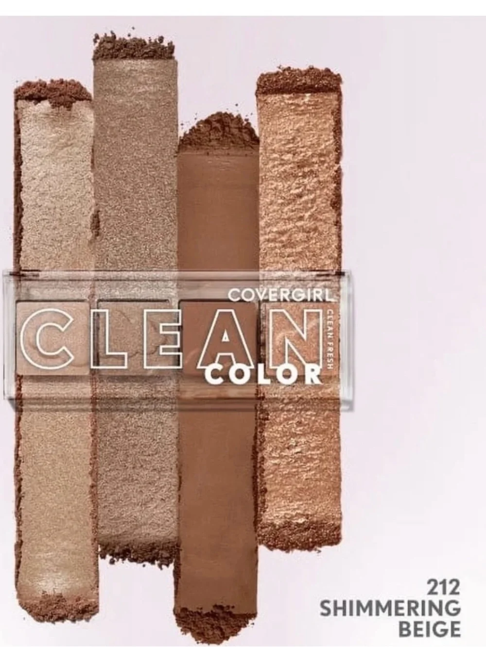 COVERGIRL Clean Fresh Clean Color Eyeshadow, 212 Shimmering Beige, 0.14 oz 2 pk